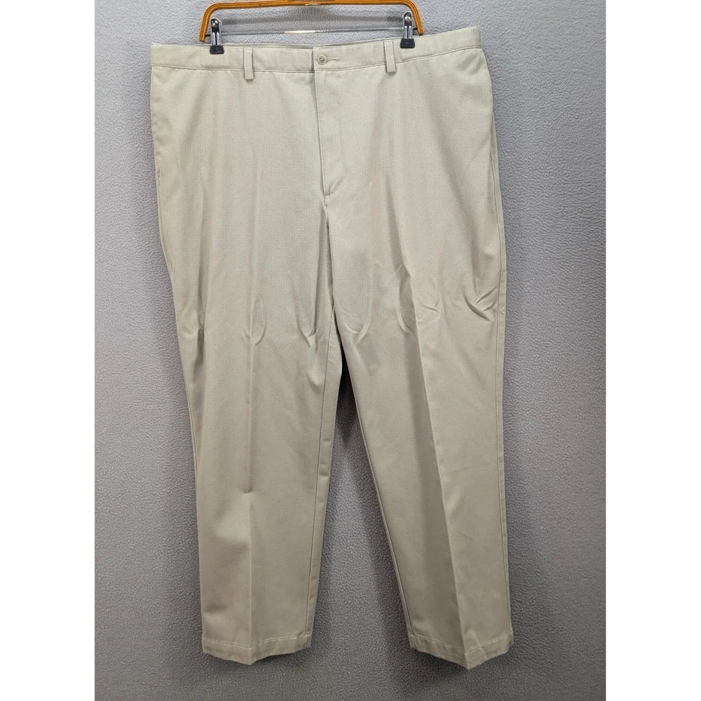 Cabela's Outfitter Series Chino Pants Mens 42x30 Tan Cotton Flat Front Suspender